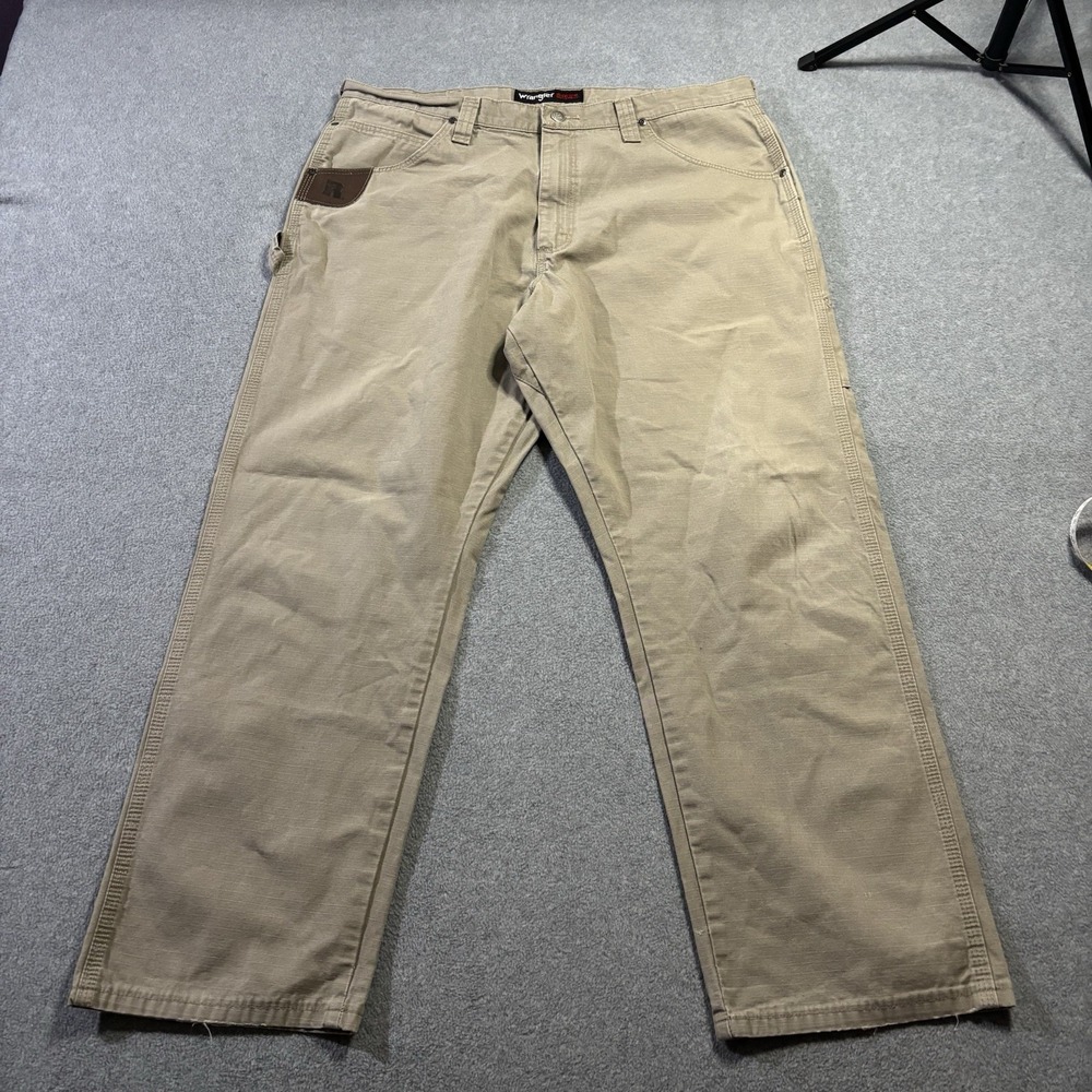Wrangler RIGGS Workwear Carpenter Pants Men's 38x30 Khaki Ripstop 3W020DK